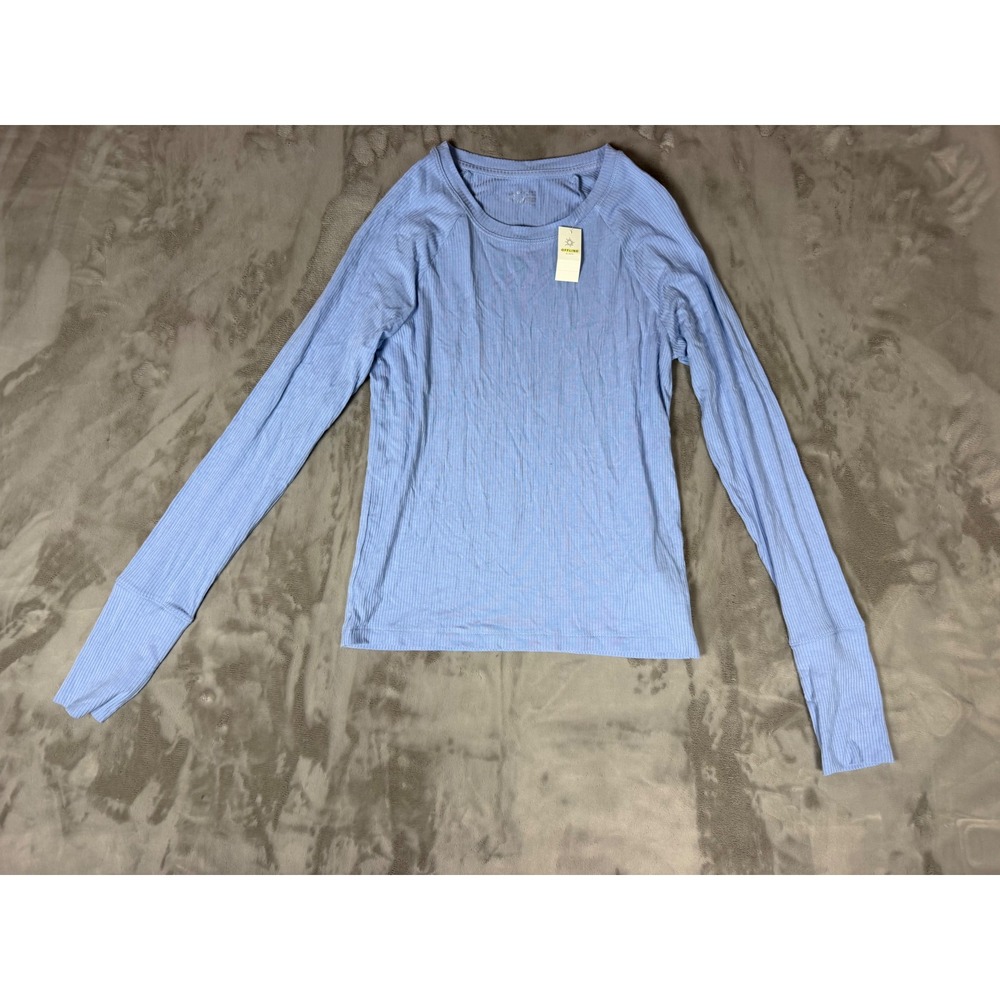 OFFLINE by Aerie Ribbed Long Sleeve Thumbhole Top Blue Small NWT